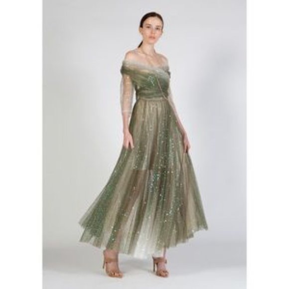 BEULAH - Jade and Cream - Sequin Sheer Dress - Size Small - NWT - Picture 2 of 5